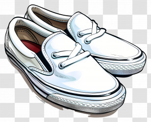 Slip Ons - Casual White Sneakers Transparent PNG