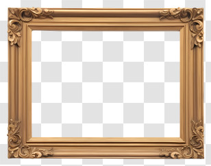 Large Ornate Gold Frame - Golden Ornate Picture Frame Transparent PNG