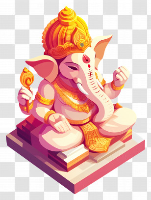 Ganesh - Intricately Designed Lord Ganesha Sculpture Transparent PNG