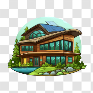 Eco House - Modern Eco-Friendly Home Design Transparent PNG
