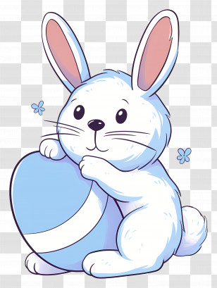 Easter Bunny - Adorable Bunny Holding A Decorated Egg Transparent PNG