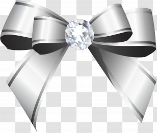 Ribbon Silver Shoelace Knot Clip Art - Hand Drawn Bow Transparent PNG