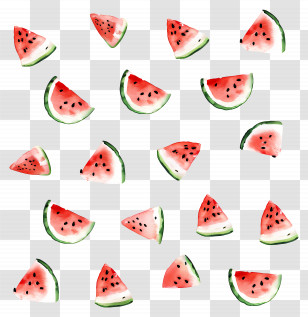 Summer Background - Watermelon Slices Pattern Illustration Transparent PNG