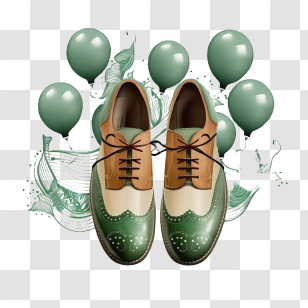Men Leather Shoes
 - Green Shoes With Balloons Transparent PNG