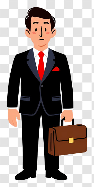 Businessman Holding Briefcase - Businessman In Black Suit With Briefcase Transparent PNG