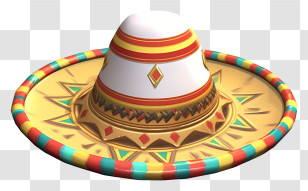 Straw Hat - Decorative Colorful Sombrero Transparent PNG