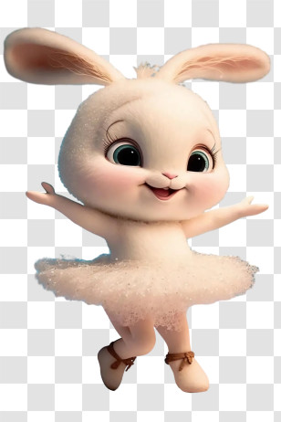 Cartoon Rabbit - Adorable Bunny In Ballet Tutu Animation Transparent PNG