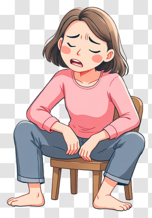 Headache Woman - Exhausted Woman Sitting Transparent PNG
