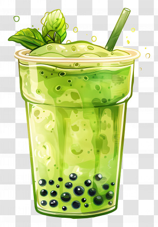 Matcha Bubble Tea - Green Bubble Tea Glass Illustration Transparent PNG