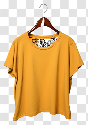 Doodle Style T Shirt On Cloth Hanger - Plain Yellow T-shirt Transparent PNG