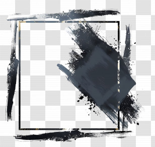 Frame - Abstract Black Brush Stroke Frame Design Transparent PNG