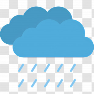 Raining Cloud - Rainy Clouds Weather Icon In Blue Transparent PNG