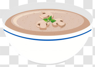 Brown Soup - Creamy Mushroom Soup In White Bowl Transparent PNG