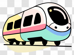 Train - Colorful Cartoon Train Illustration Transparent PNG