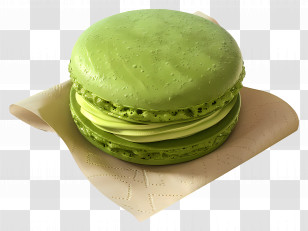 Matcha Macaron - Delicate Green Macaron Dessert Art Transparent PNG