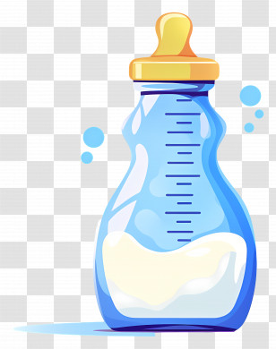 Plastic Baby Bottle - Baby Bottle With Milk Transparent PNG