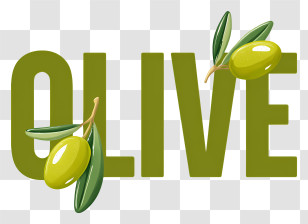 Olive Logo - Olive Green Wordmark With Olives Transparent PNG