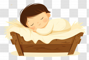 Sleeping Baby - Sleeping Baby In Cradle Illustration Transparent PNG