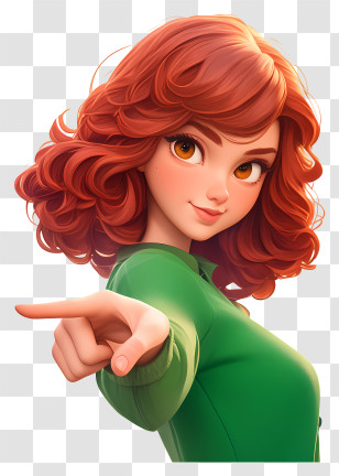 3d Girl Pointing - Woman Pointing Forward Transparent PNG