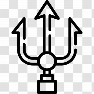 Trident Icon - Minimalist Black Trident Icon Transparent PNG