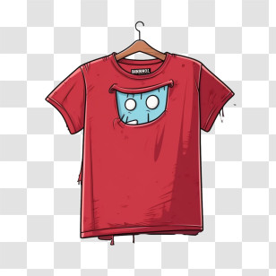 T Shirt
 - Red Cartoon T-shirt Transparent PNG