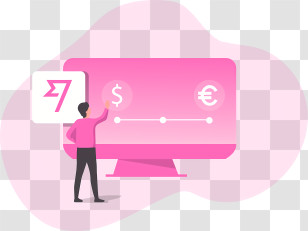 Man - Currency Exchange On Screen Transparent PNG