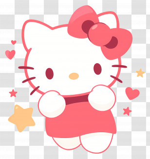 Hello Kitty - Hello Kitty In Adorable Pink Dress Transparent PNG