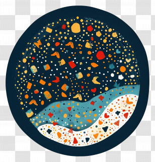 Plate With Crumbs - Colorful Abstract Art In Circle Transparent PNG