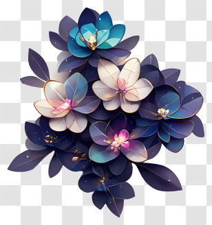 Floral Arrangement Art - Blue And White Flowers Arrangement Transparent PNG