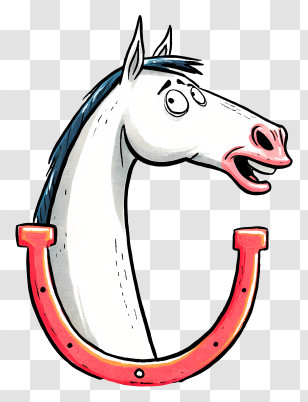 Horseshoe Outline - Horse And Horseshoe Cartoon Transparent PNG