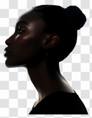 Black Woman - Silhouette Of A Woman In Side Profile Transparent PNG