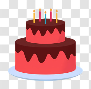 Birthday Cake - Red And Brown Birthday Cake Illustration Transparent PNG
