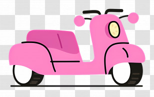 Pink Motorcycle - Pink Scooter Illustration Transparent PNG