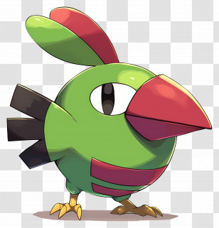 Natu - Colorful Cartoon Bird With Red Beak Transparent PNG