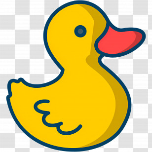 Duck - Cute Yellow Cartoon Duck Illustration Transparent PNG