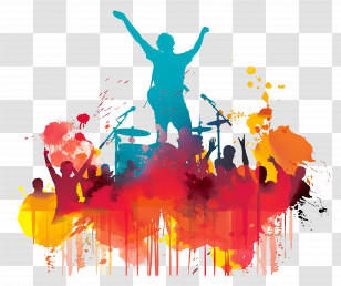 Summer - Silhouette Of Vibrant Concert Scene Transparent PNG