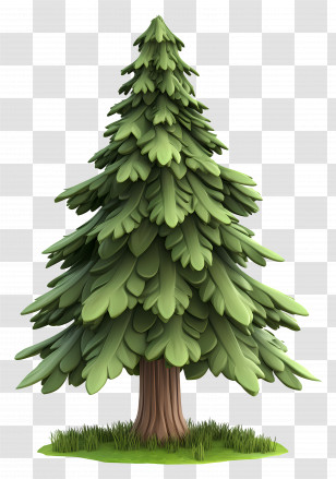 Cartoon Spruce Tree - Green Pine Tree Illustration Transparent PNG