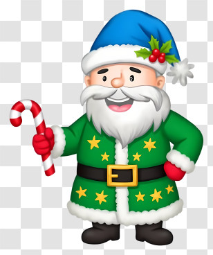 Christmas Santa Claus - Green Santa Claus Cartoon Transparent PNG
