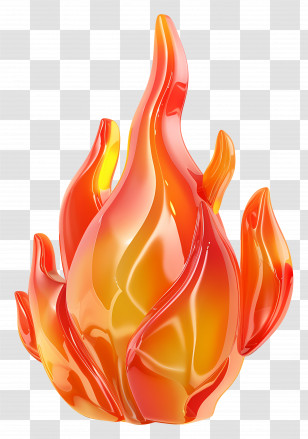3d Fire - Glowing Orange Flame Transparent PNG