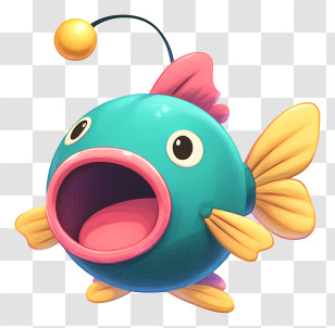 Andlar From Bomberman - Teal Round Anglerfish Transparent PNG