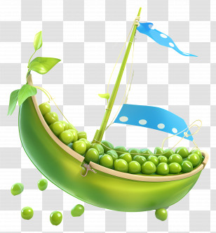 Cute Green Pea Pod - Creative Pea Pod Boat Transparent PNG