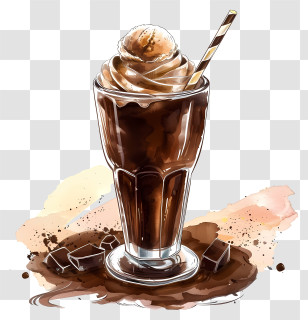 Chocolate Drink - Delicious Chocolate Milkshake With Whipped Cream Transparent PNG