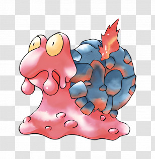 Magcargo - Snail With Shell Cartoon Illustration Transparent PNG