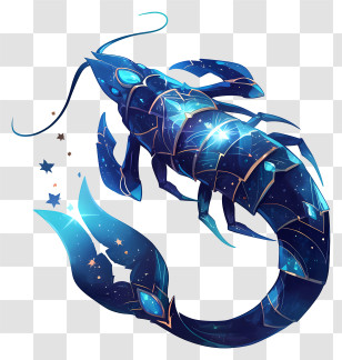 ‌mysterious Zodiac Creature - Cosmic Scorpion Illustration Transparent PNG