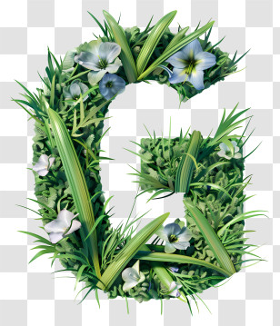 Letter G - Floral Letter G With Greenery And Flowers Transparent PNG