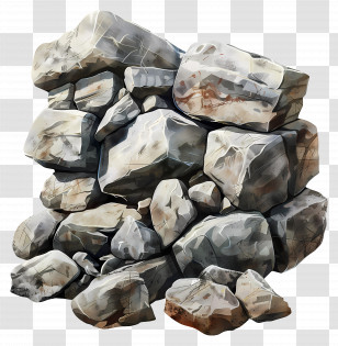 Riprap - Natural Pile Of Gray Rocks Illustration Transparent PNG
