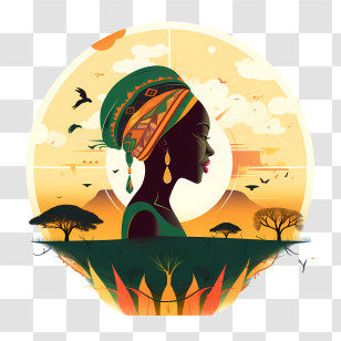 South Africa Heritage Day - Silhouette Of Woman At Sunset Transparent PNG
