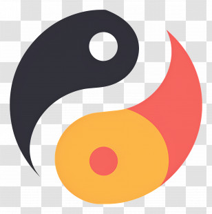Simple - Modern Yin-Yang Symbol In Vibrant Colors Transparent PNG
