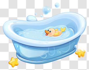 Baby Bath Tub - Cute Duck In Bathtub Transparent PNG