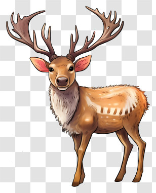Large Deer - Majestic Deer With Antlers Transparent PNG